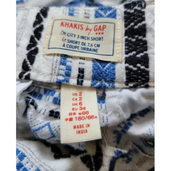 Khakis By Gap 100% Cotton The City 3 Inch Short Blue White Stripe Size 2 - Picture 6 of 11
